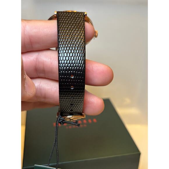 Ted Baker Phylipa Ladies Black Lizard Leather Strap Watch/Rose Gold Bow-Tie - Picture 14 of 16